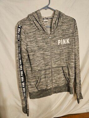 Victoria's Secret PINK Grey Zip-Up Hoodie Size M